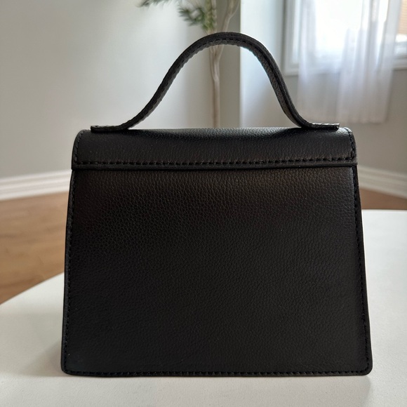 Mini Black Pebbled Leather Handbag - Picture 6 of 9